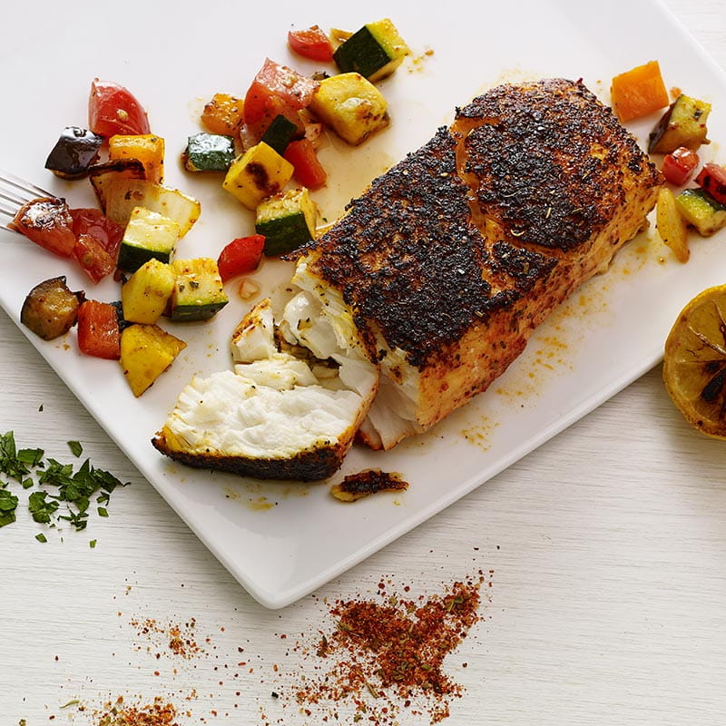 Риба зі скоринкою і рататуй а ля Планча