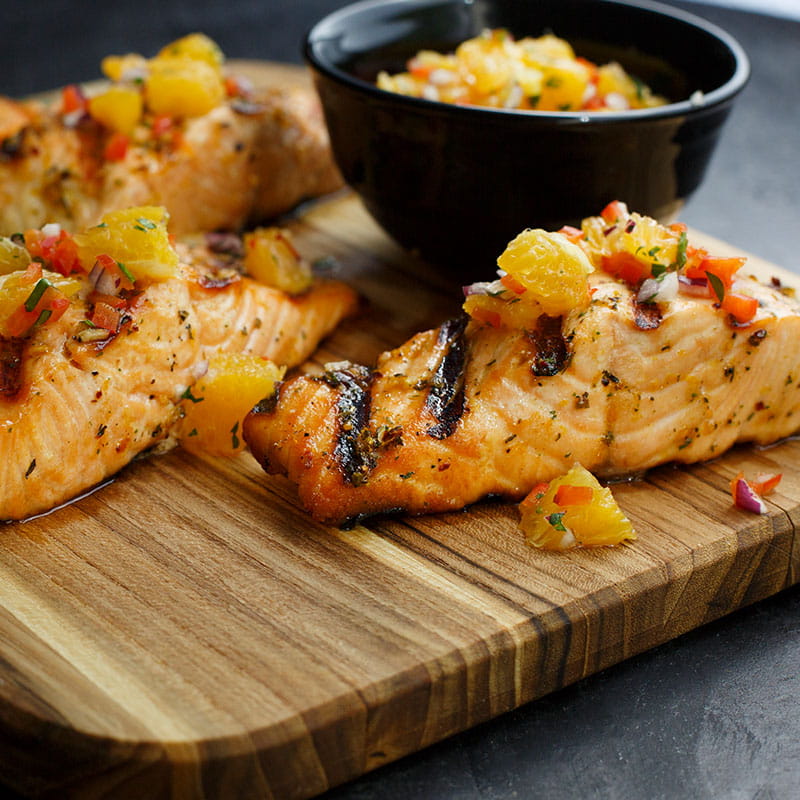 Грильований лосось в апельсиновій глазурі