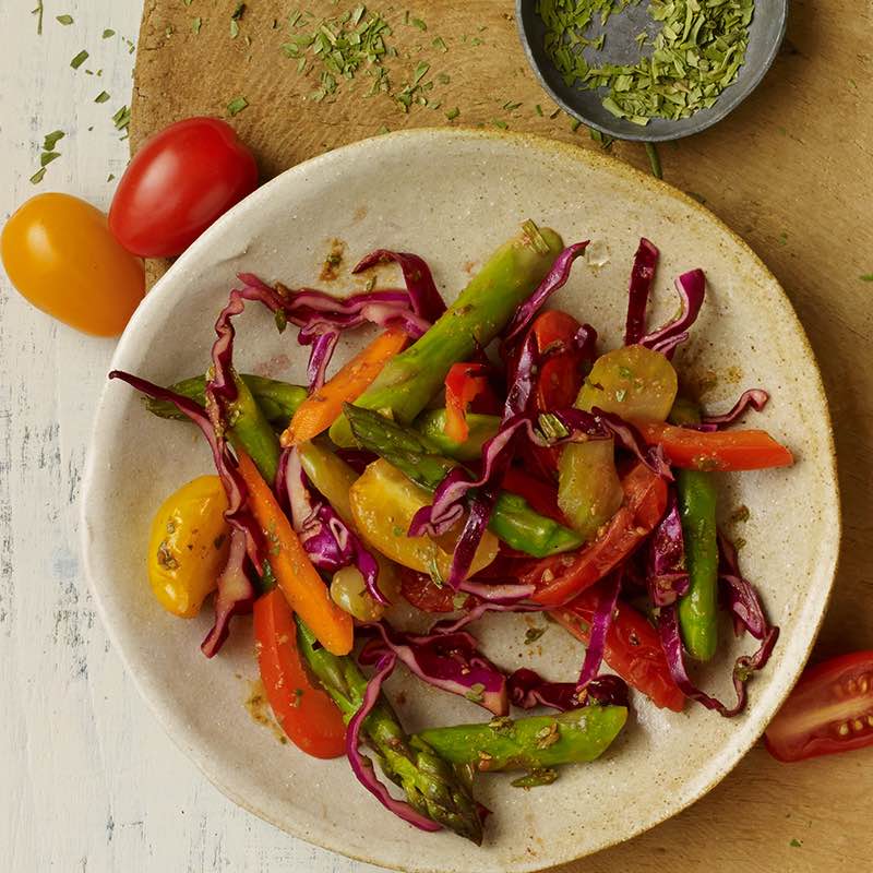 Овочеве соте умамі з естрагоном і білим вином