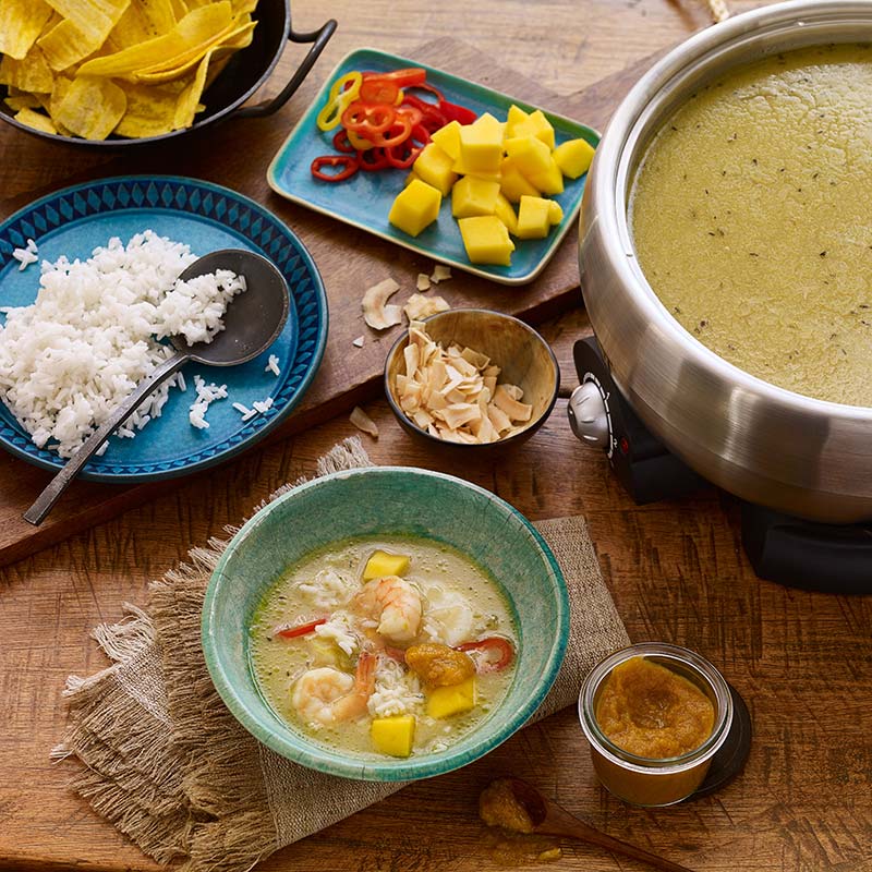 Карибський гострий бульйон із соусом для піци з папайї